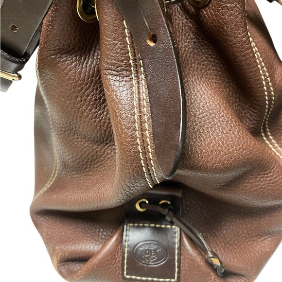 Dooney & Bourke Pebbled vintage Leather Bucket Backpack in Chocolate - Picture 5 of 16